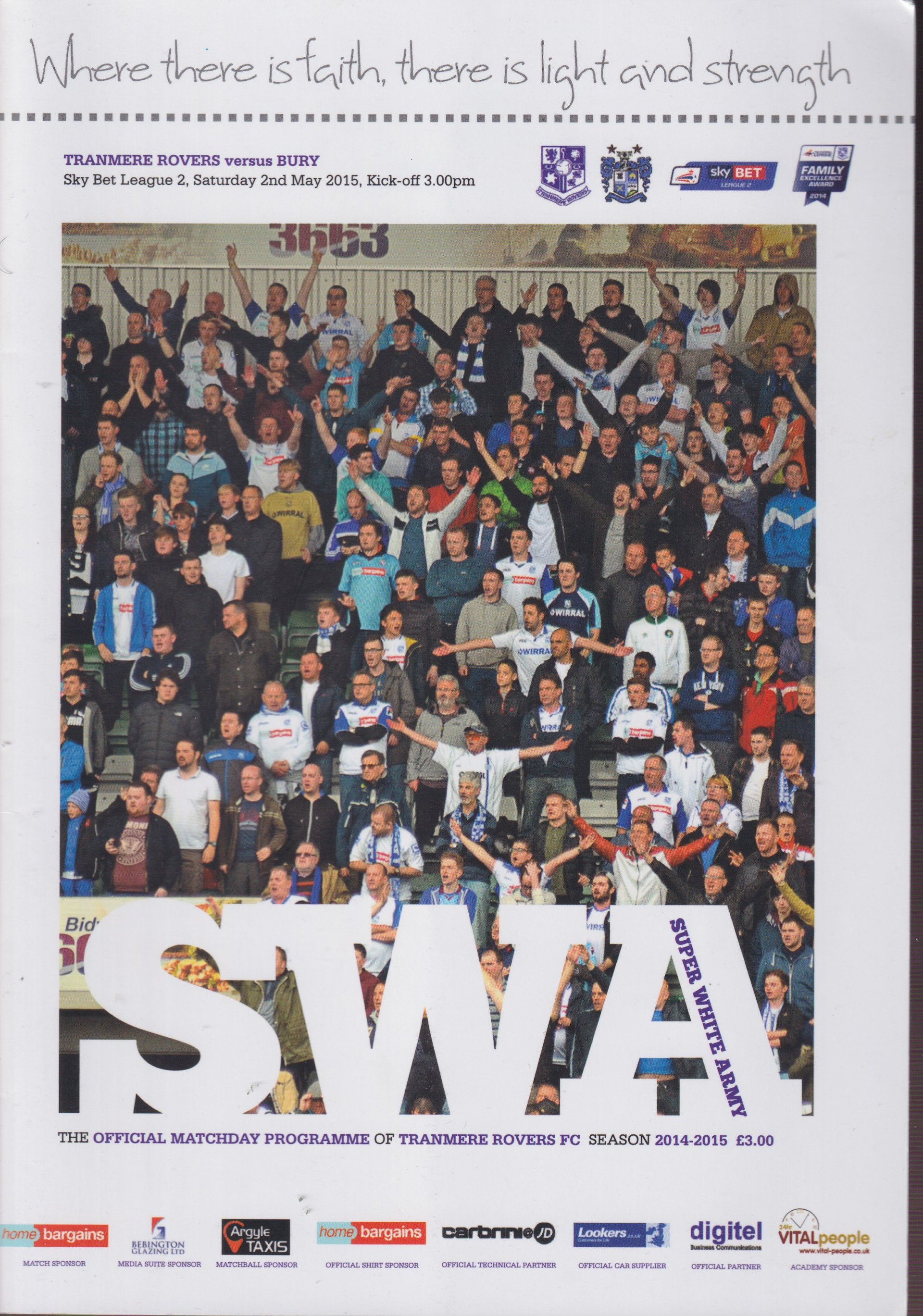 Tranmere Rovers v Bury match programme